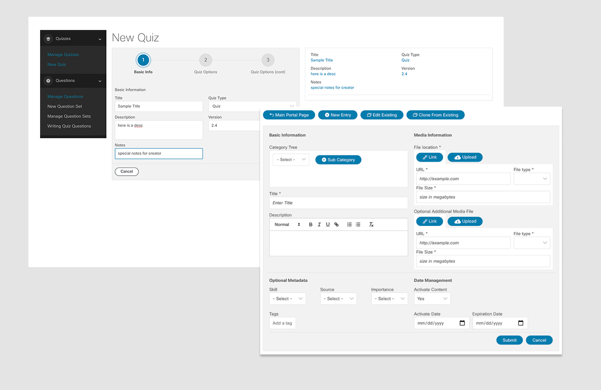 Quiz and assessment design